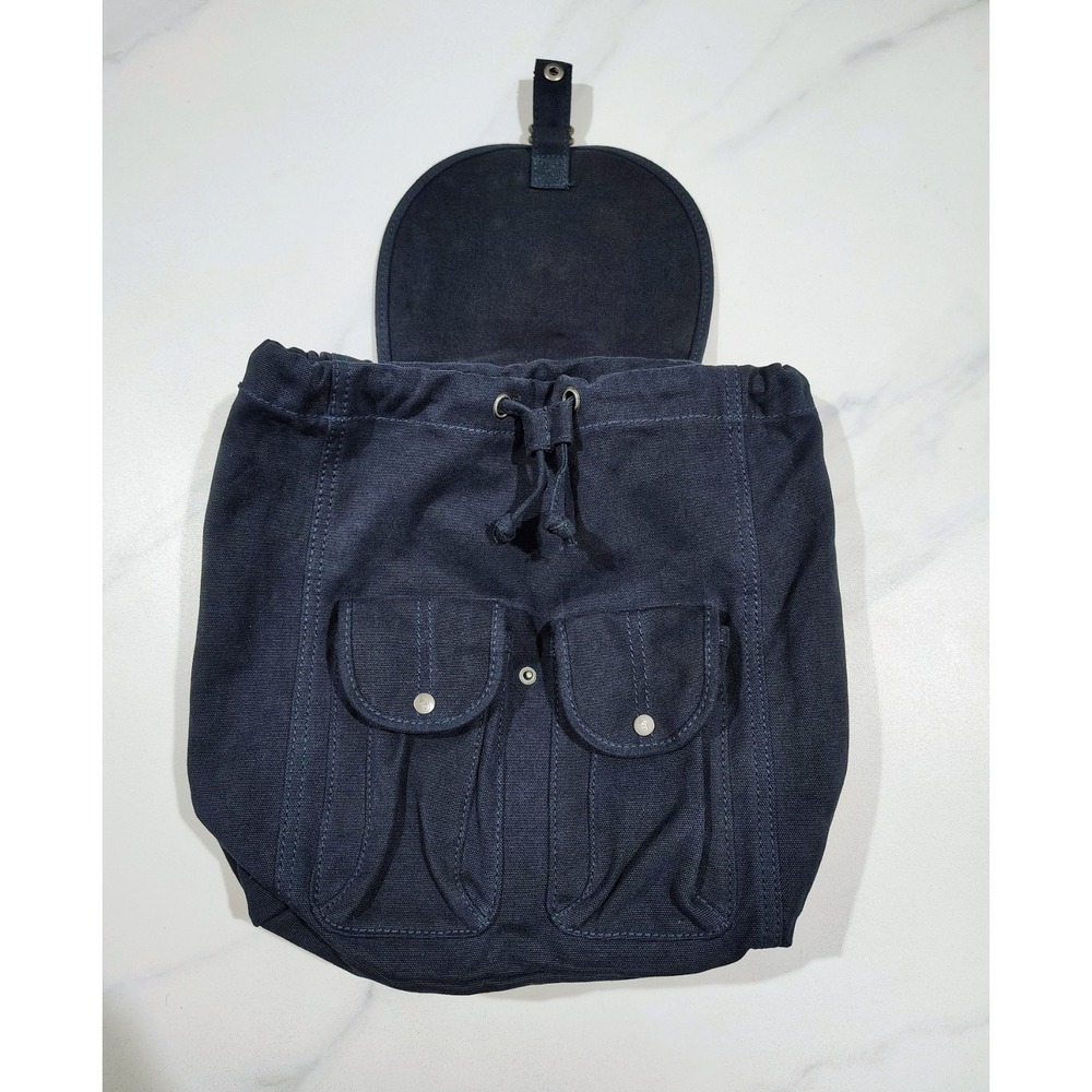 Abercrombie & Fitch Backpback navy blue womens Messenger bag purse Canvas - Picture 6 of 12